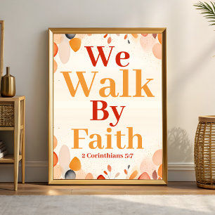 We lopen door het geloof Boho Christelijke Wall Ar Poster