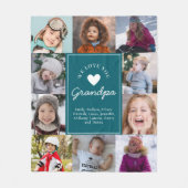 We Love Grandpa Photo Collage Handwritten Script Fleece Deken (Voorkant)