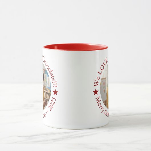 We LOVE Hot Chocolate Festive Personalized Mok (Midden)