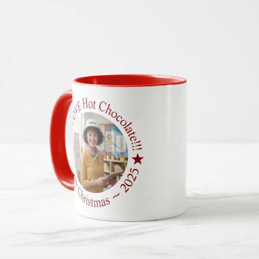 We LOVE Hot Chocolate Festive Personalized Mok (Voorkant links)