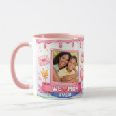 We Love Mom Ever Pink Custom Photo Collage Mugs (Gauche)