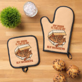 We Love Nuggets - Nugget Love - ASL ILY Obsession Ovenwant & Pannenlap Set (Top down)