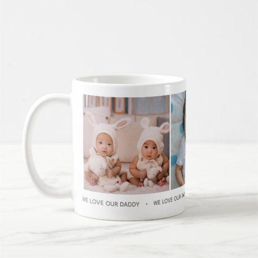We Love Our Daddy Photo Collage Mug (Gauche)