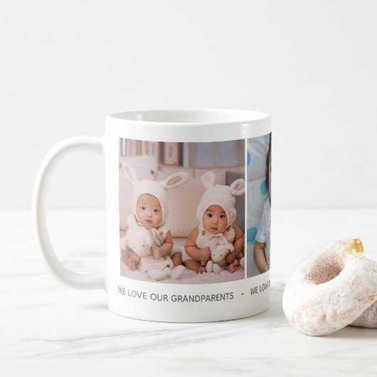 We Love Our Grand-parents Photo Collage Mug (Avec donut)