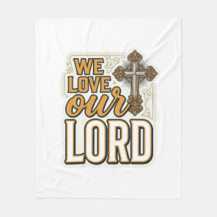 We Love Our Lord Vintage Cross Christelijk T-shirt Fleece Deken