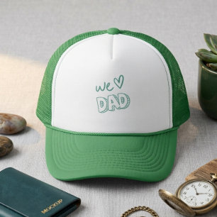 We Love Papa Groen en Wit Ontwerp Trucker Pet
