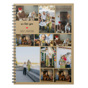 We Love You Aangepaste Familie Foto Collage Notitieboek