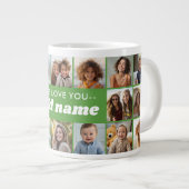 We Love You ADD NAME - 18 Fotocollage Extra Grote Beker (Voorkant rechts)