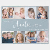 We Love you Auntie Script 8 Photo Modern Fleece Deken (Voorkant (Horizontaal))