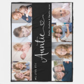 We Love you Auntie Script 8 Photo Modern Fleece Deken (Voorkant)
