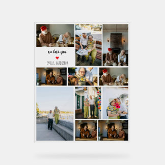 We Love You Custom Family Photo Collage  Acryl Bord