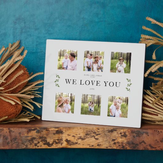We Love You Custom Six Photo Family Collage Plaque (Côté)