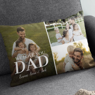 We Love You Dad 3 Foto Collage Lage Rug Kussen