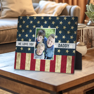 We Love You Daddy Foto Militair Amerikaanse Vlag Fotoplaat