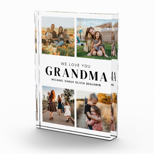 We Love You Grand-mère 4 Photo Collage Bloc photo (Droite)