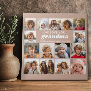 We Love You Grandma - 15 Fotocollage Gallery Tegeltje