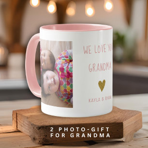 We Love You Grandma 2 Fotocollage Roze Mok