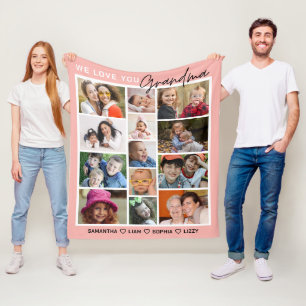 We Love You Grandma Grandkids 13 Fotocollage Fleece Deken