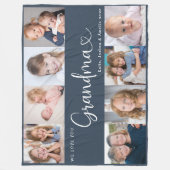 We Love you Grandma Script 8 Photo Modern Fleece Deken (Voorkant)