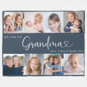 We Love you Grandma Script 8 Photo Modern Fleece Deken (Voorkant (Horizontaal))