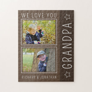 "We Love You Grandpa" Aangepaste foto puzzel Legpuzzel