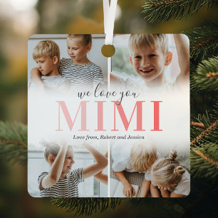 We Love You Mimi Fotocollage Kerst Metalen Ornament