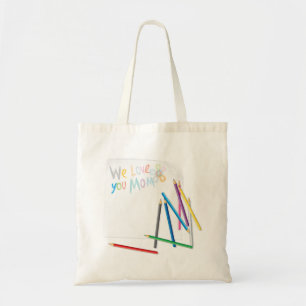 We Love You Moeder Handgetekende Krijt Kunst Tote Bag