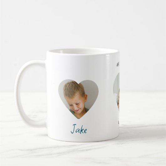 We Love You Mom - Custom Photos Heart Mug (Gauche)