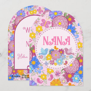 We Love You Nana wilde bloemen BOHO Persoonlijk Feestdagenkaart