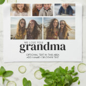 We Love You Oma - 10 Fotocollage - Modern Theedoek (Gevouwen)