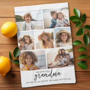 We Love You Oma - 7 Fotocollage - Modern Theedoek