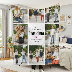 We Love You Oma Foto Collage Cadeau Fleece Deken