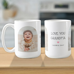 We Love You Oma Nana 2 Photo Arch & Name 15 oz Koffiemok