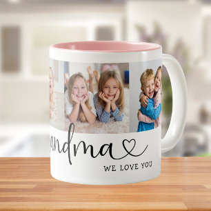 We Love you Oma Script 4 Foto Modern Tweekleurige Koffiemok