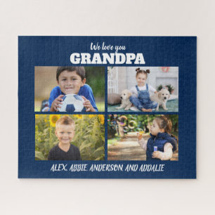 We Love You Opa 4 Foto Navyblauw 16x20 Legpuzzel