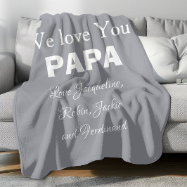 We Love You Papa Script Kinder naam Simple Modern Fleece Deken