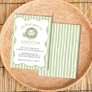 We Love You So Matcha Green Tea Baby Shower Kaart