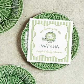 We Love You So Matcha Green Tea Baby Shower Servet