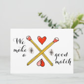 We Make a Good Match Valentine's Day flat card Feestdagenkaart (Staand voorkant)