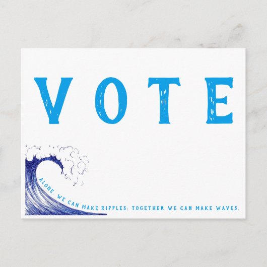 We maken alleen rimpels; samen maken we golven! briefkaart (Voorkant)