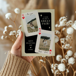 We maken een geweldig paar King / Queen foto Valen Feestdagenkaart