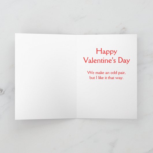 We maken een vreemd paar... feestdagen kaart (Binnen)