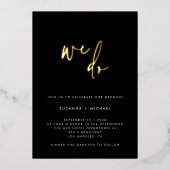 We maken moderne zwarte kalligrafie-weddenschap folie uitnodiging (Voorkant)