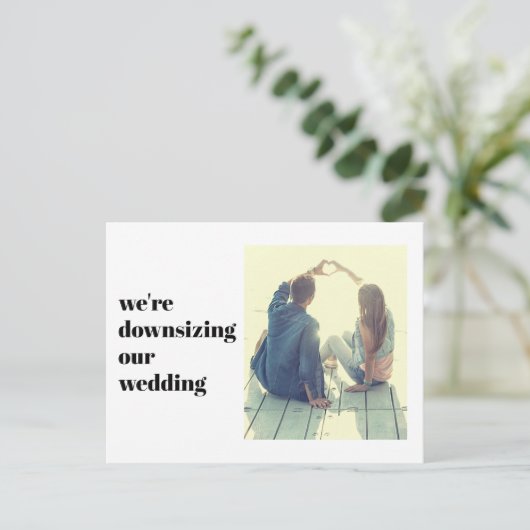 We Maken Ons Trouwfotoalbum Kleiner Aankondigingskaart (Staand voorkant)