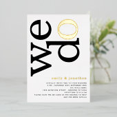 We maken stijlvolle tekst QR Code Gold Real Folie  Folie Uitnodiging (Staand Voorkant)