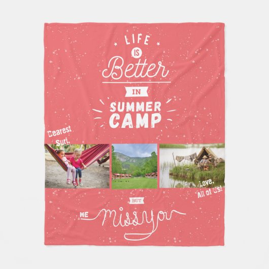We Miss U Camp Blanket Fleece Deken (Voorkant)