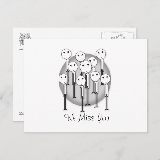 We Miss You Briefkaart (Voorkant / Achterkant)