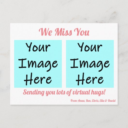 We Miss You Personalized Briefkaart (Voorkant)