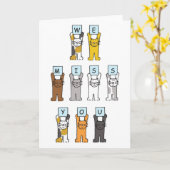 We missen je Cartoon Cats Kaart (Gele Bloem)