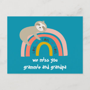 We missen jullie Rainbow Sloth grootouders Briefka Briefkaart